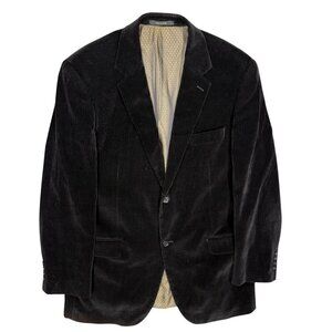 Vintage Stollerys Velvet Corduroy Blazer Black Sports Coat 42L
